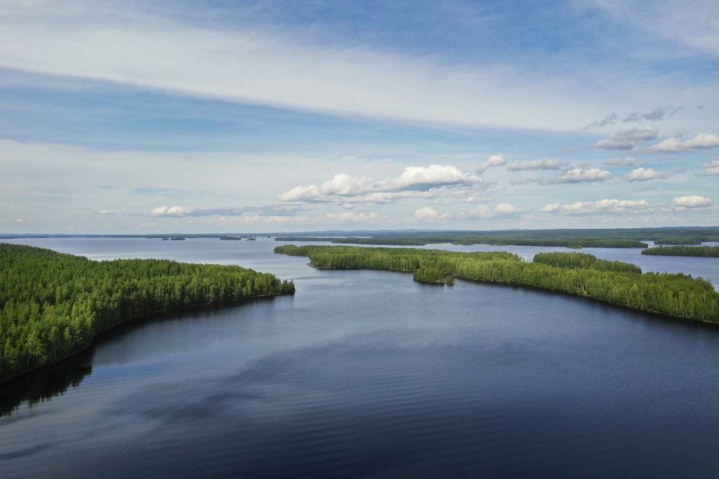 Kesäinen järvimaisema Höytiäiseltä.