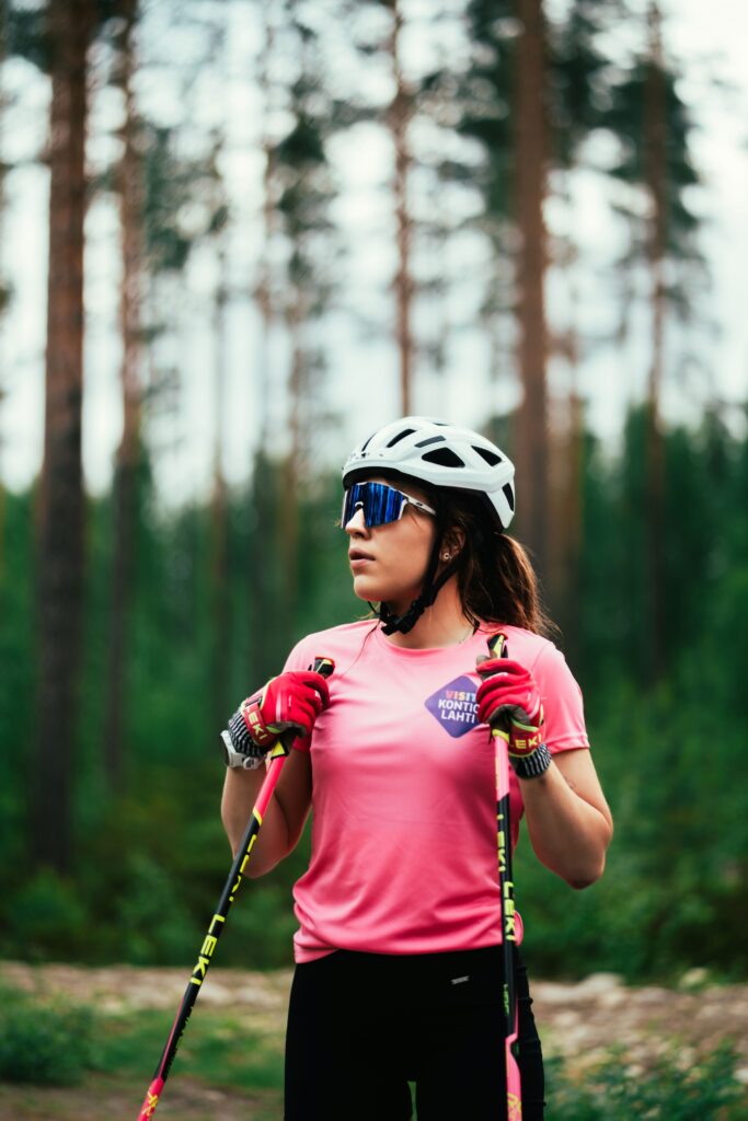 Sonja Leinamo rullahiihtosuksilla